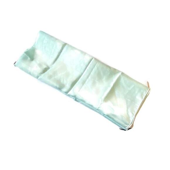 Vtg Suzanne Scarf Mint Green Sateen Polyester Korea Made Head Neck Estate - Picture 4 of 5